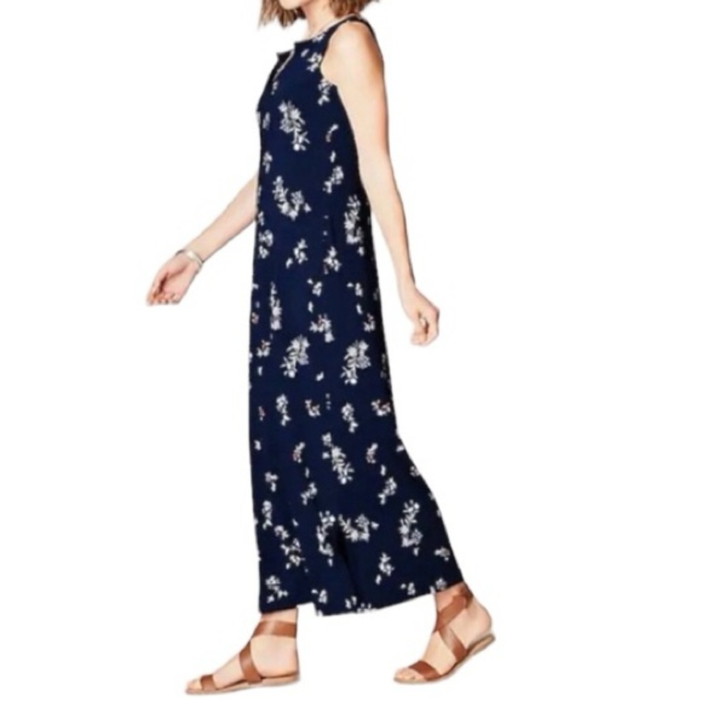 NWT J.‎ Jill Navy Blue Floral Perfect Summer Maxi Dress - Picture 2 of 13